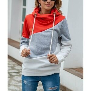 Floral Blooming Women Hoodie Multicolor Long Sleeves Size Large